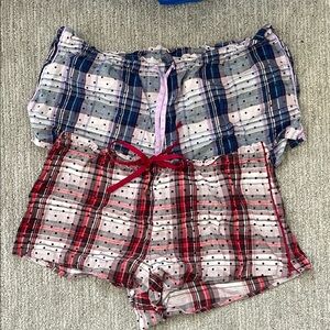 Victoria's Secret Plaid Shorts - Blue and Red